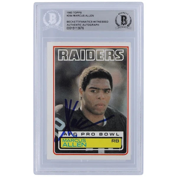 Marcus Allen Signed 1983 Topps #294 Rookie Card | Los Angeles Raiders