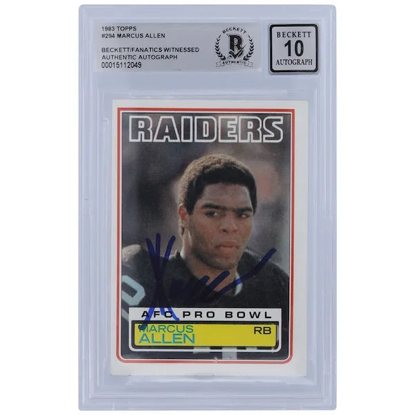 Marcus Allen Signed 1983 Topps #294 Rookie Card | Beckett Authenticated