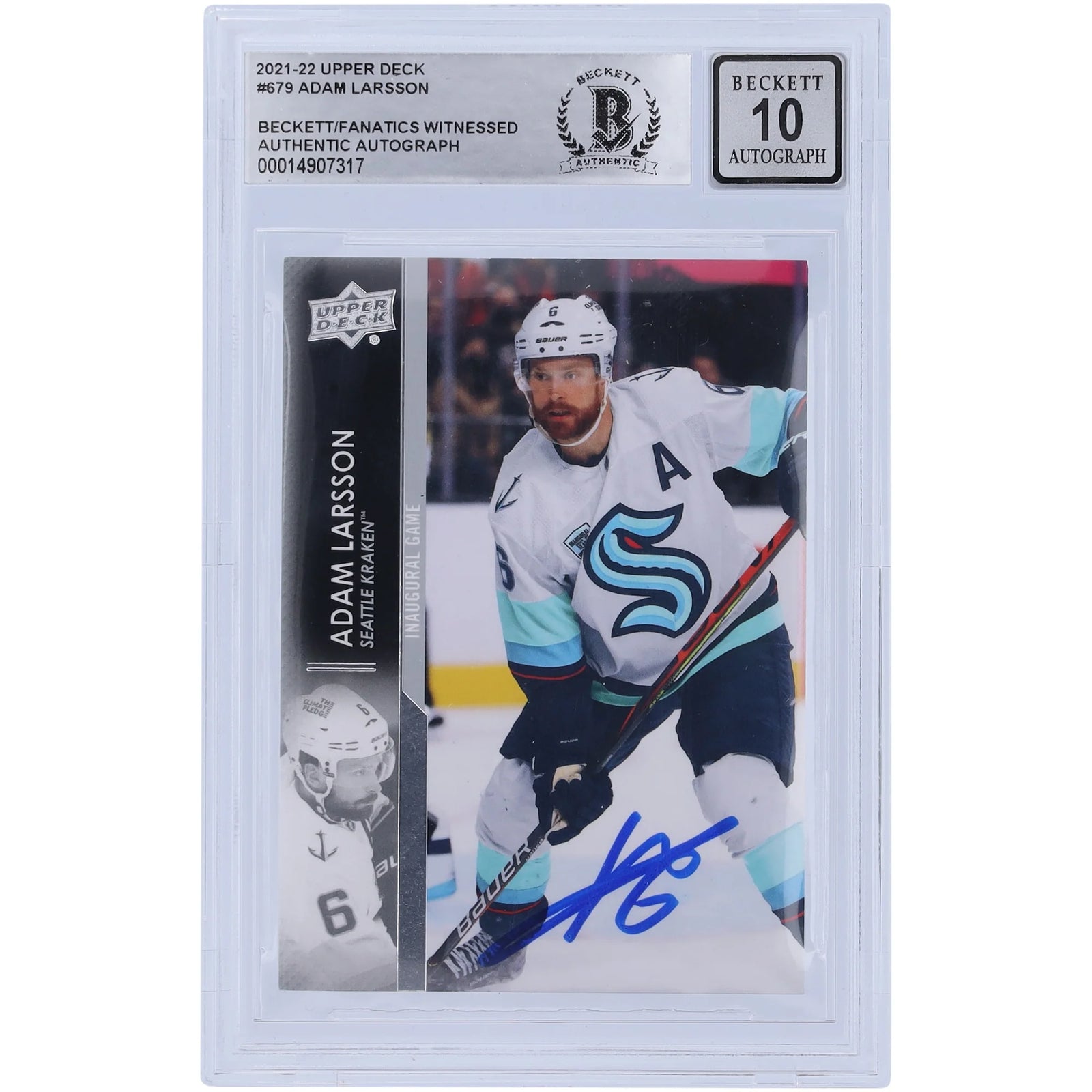 Adam Larsson Signed 2021-22 Upper Deck #679 Card | BGS 10 Autograph