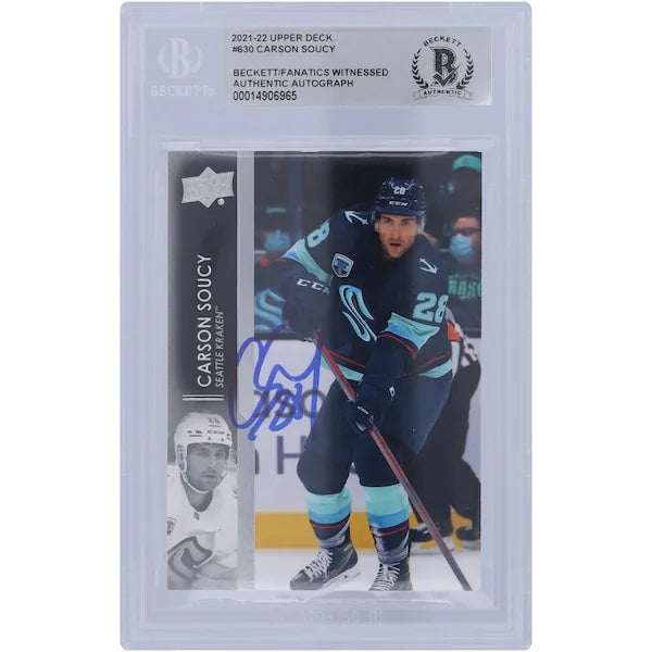 Carson Soucy Signed 2021-22 Upper Deck Extended Series #630 Card | Beckett Authenticated