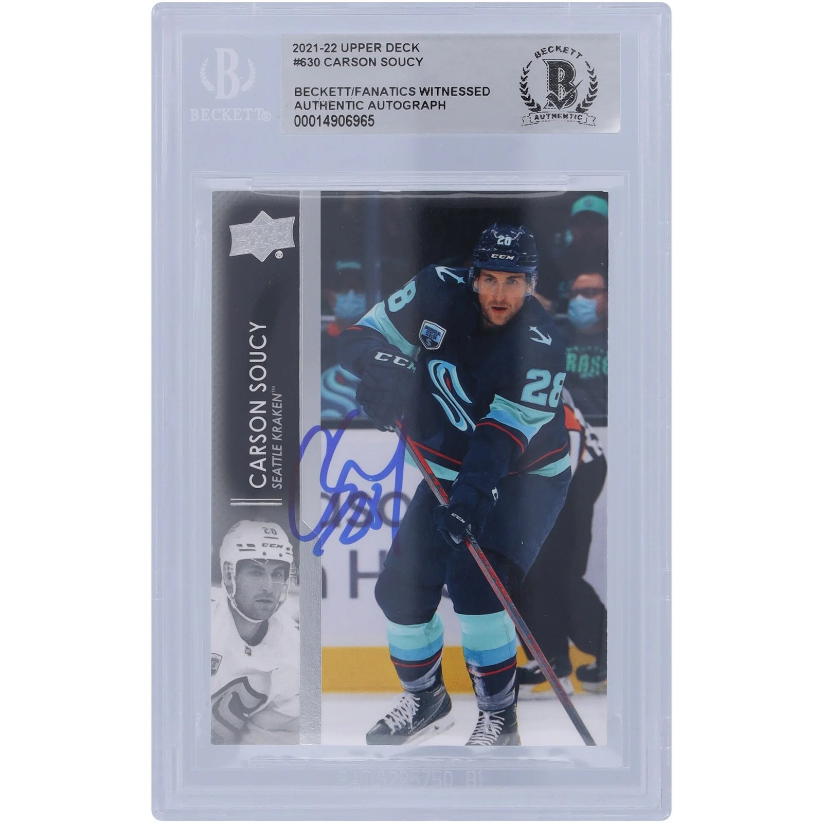 Carson Soucy Signed 2021-22 Upper Deck Extended Series #630 Card | Beckett Authenticated