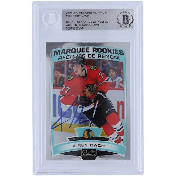 Kirby Dach Signed 2019-20 Upper Deck O-Pee-Chee Platinum Rookie #151 Card | BGS 10 Autogra