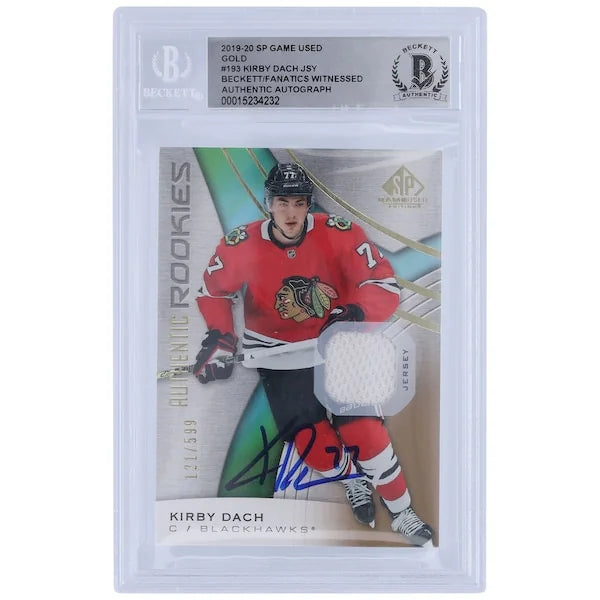 Kirby Dach Signed 2019-20 Upper Deck SP Game Used Rookie #193 Card | BGS 10 Autograph