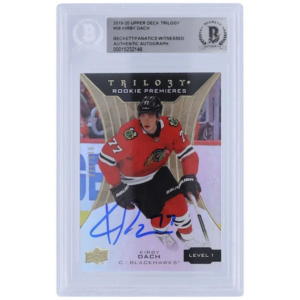 Kirby Dach Signed 2019-20 Upper Deck Trilogy Rookie Card | BGS 10 Autograph