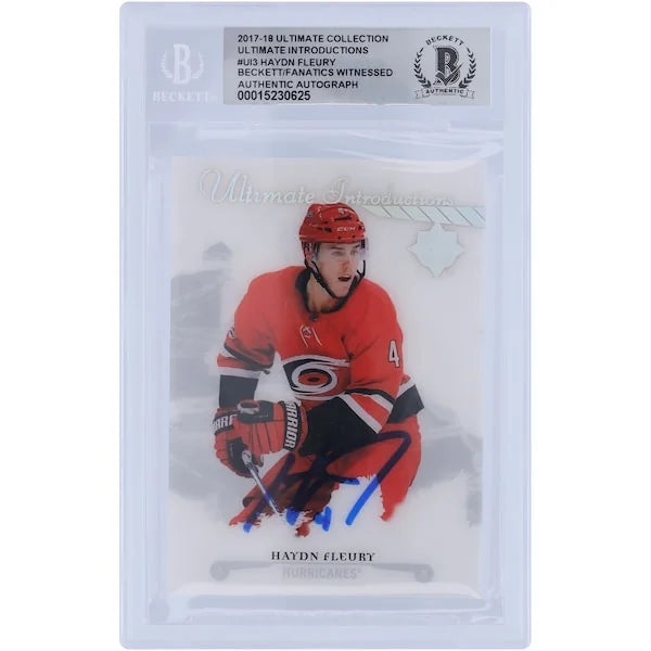 Haydn Fleury Signed 2017-18 Upper Deck Ultimate Collection Rookie Card | BGS 10