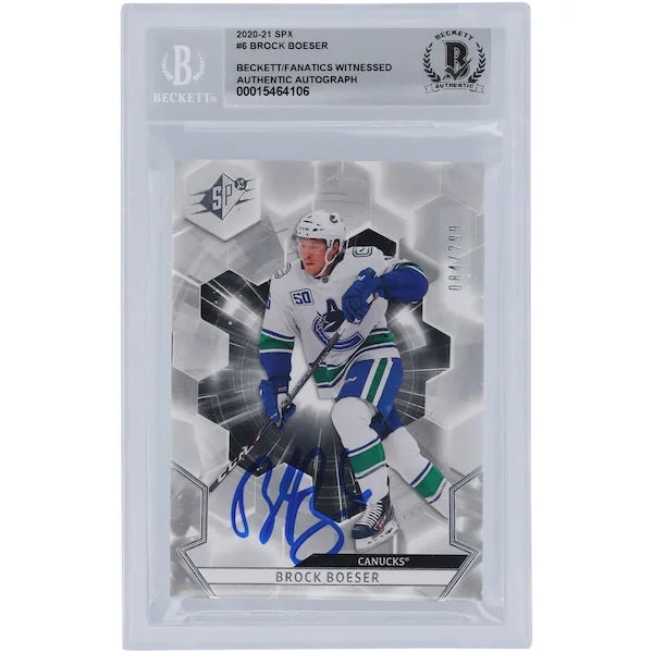 Brock Boeser Signed 2020-21 Upper Deck SPX #6 Card | Graded 10