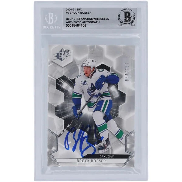 Brock Boeser Signed 2020-21 Upper Deck SPX #6 Card | Graded 10