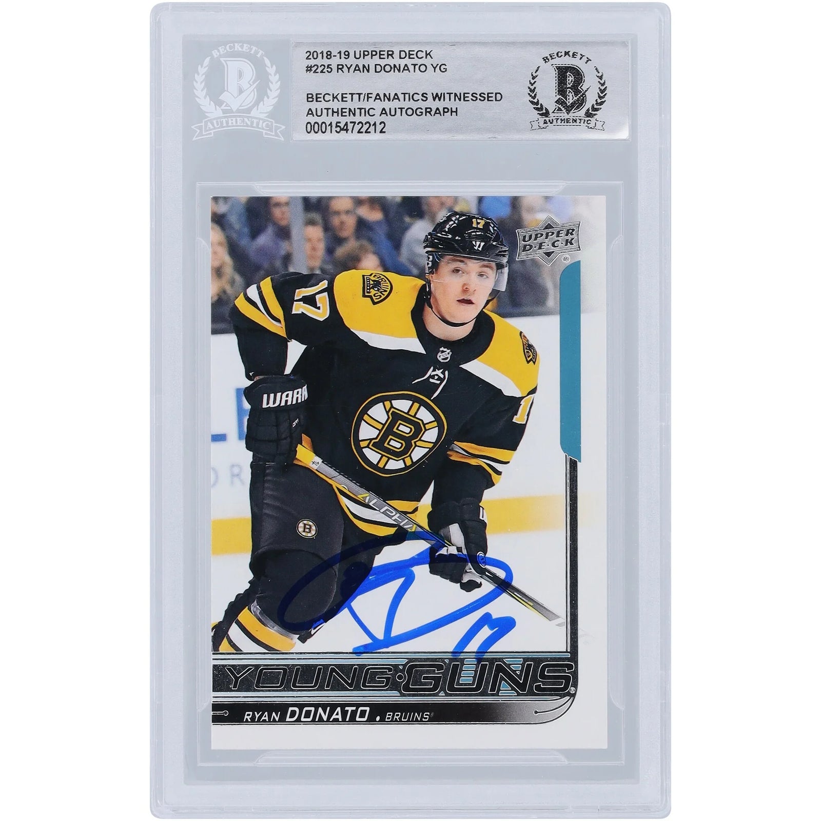Ryan Donato Signed 2018-19 Upper Deck Young Guns Rookie #225 Card | Beckett Authenticated