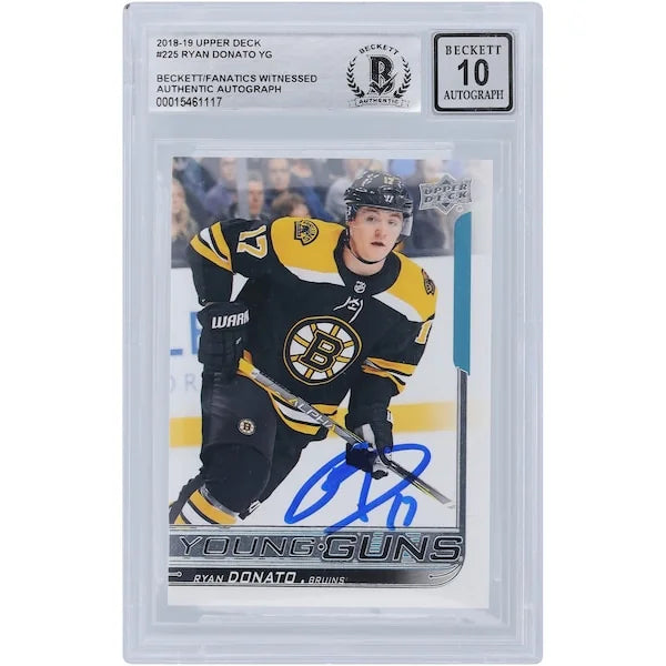 Ryan Donato Signed 2018-19 Upper Deck Young Guns #225 | Beckett 10 Rookie Card