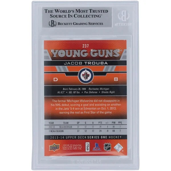 Jacob Trouba Signed 2013-14 Upper Deck Young Guns #237 | Beckett Authenticated