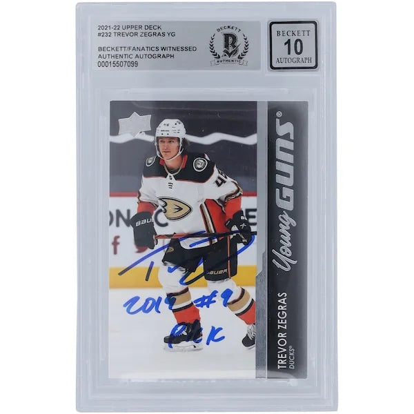 2019 Trevor Zegras Signed 2021-22 Upper Deck Young Guns #232 | Graded 10 Rookie Card