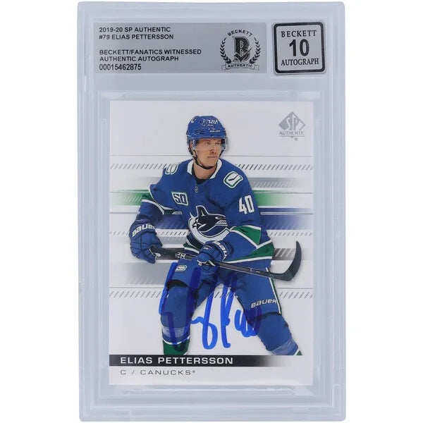 Elias Pettersson Signed 2019-20 Upper Deck SP Authentic #79 | Beckett 10