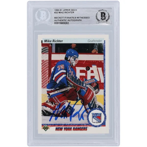 Mike Richter Signed 1990-91 Upper Deck #32 Rookie Card | Beckett Authenticated