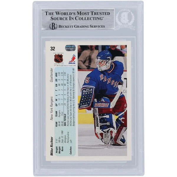 Mike Richter Signed 1990-91 Upper Deck #32 Rookie Card | Beckett Authenticated