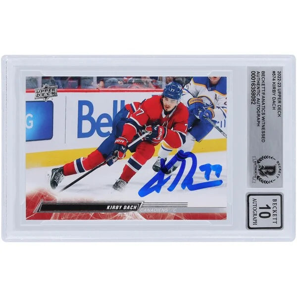 Kirby Dach Signed 2022-23 Upper Deck Extended Series #574 Card | Beckett 10