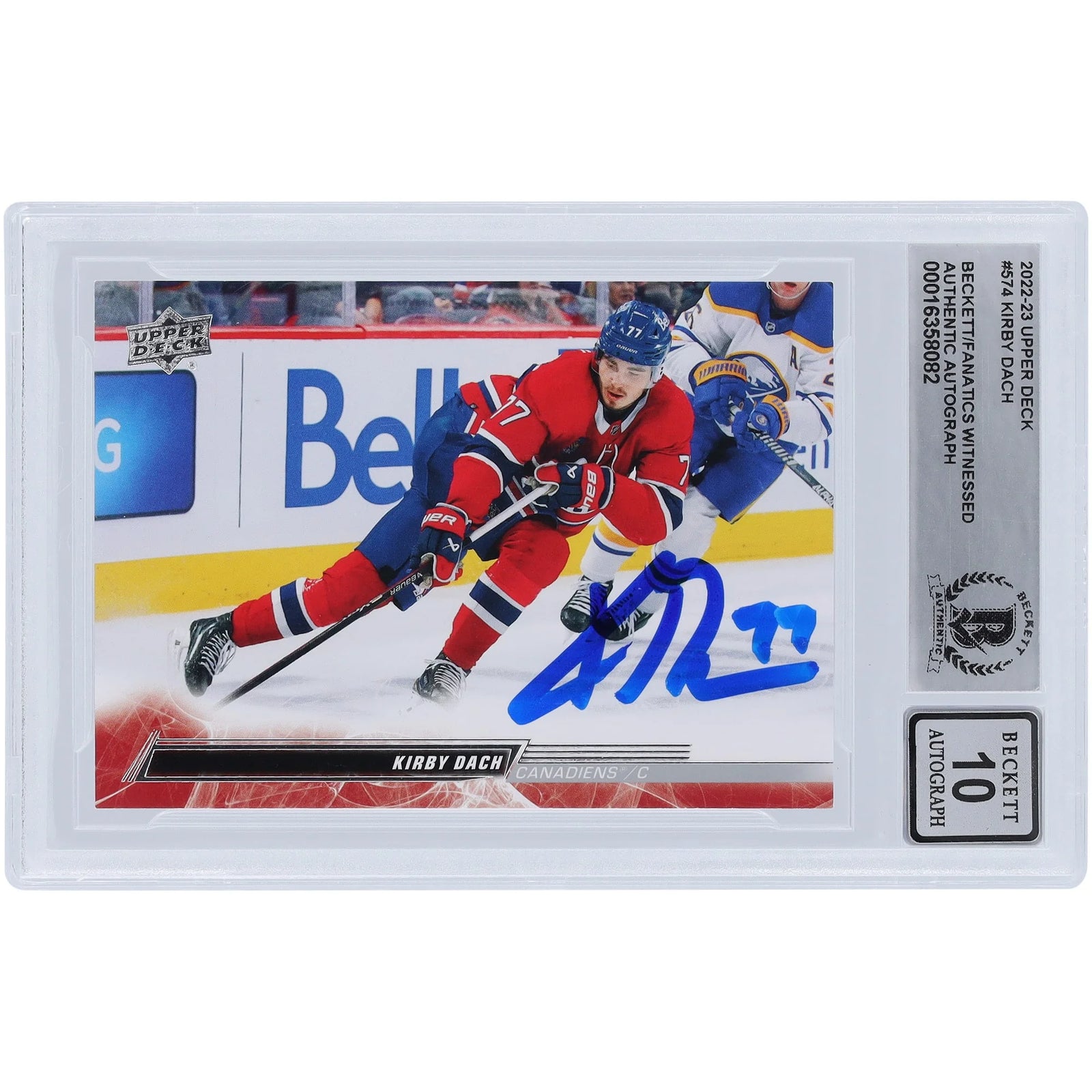 Kirby Dach Signed 2022-23 Upper Deck Extended Series #574 Card | Beckett 10