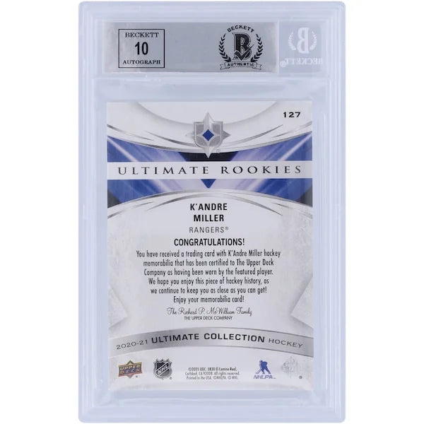 K'Andre Miller Signed 2020-21 Upper Deck Ultimate Collection #127 Card | Beckett Authentic