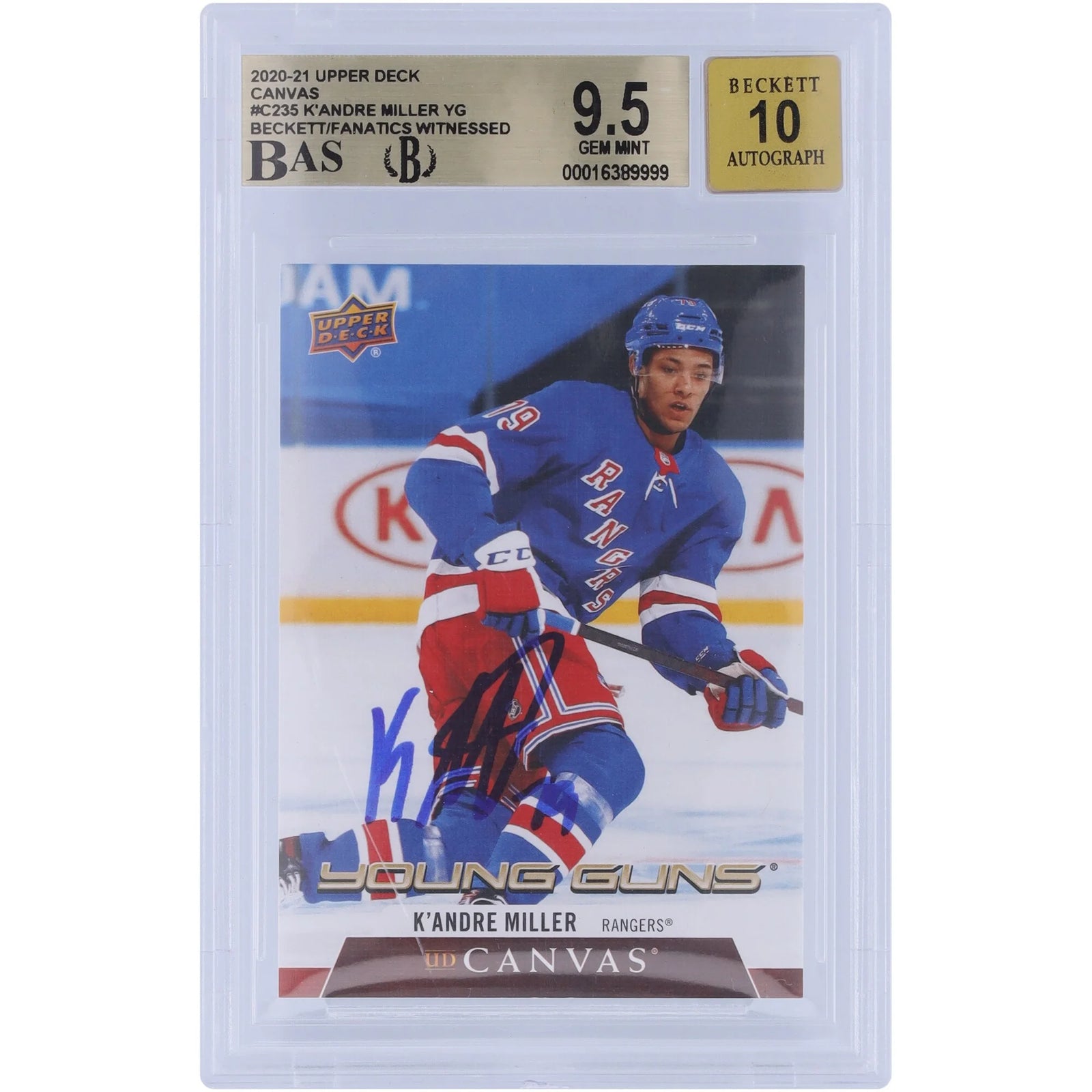 K'Andre Miller Signed 2020-21 Upper Deck Young Guns Canvas Rookie #C235 Card | Beckett Aut