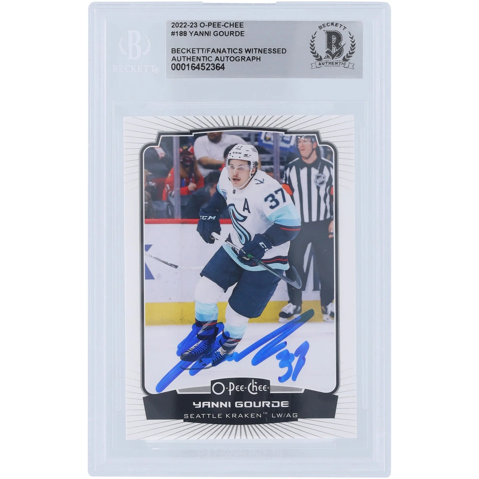 Yanni Gourde Signed 2020-23 Upper Deck O-Pee-Chee #188 | Beckett Authenticated