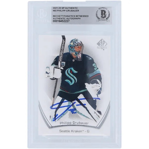 Philipp Grubauer Signed 2021-22 Upper Deck SP Authentic #93 Card | Beckett Authenticated