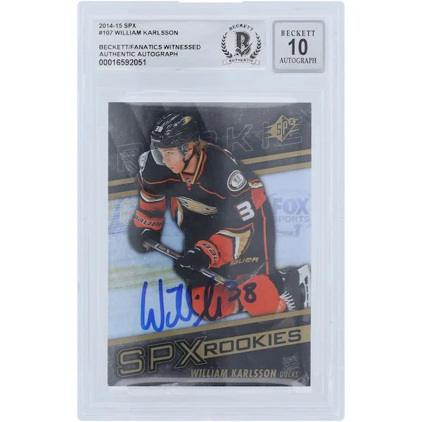 William Karlsson Signed 2014-15 Upper Deck SPX Rookies #107 Card | Graded 10