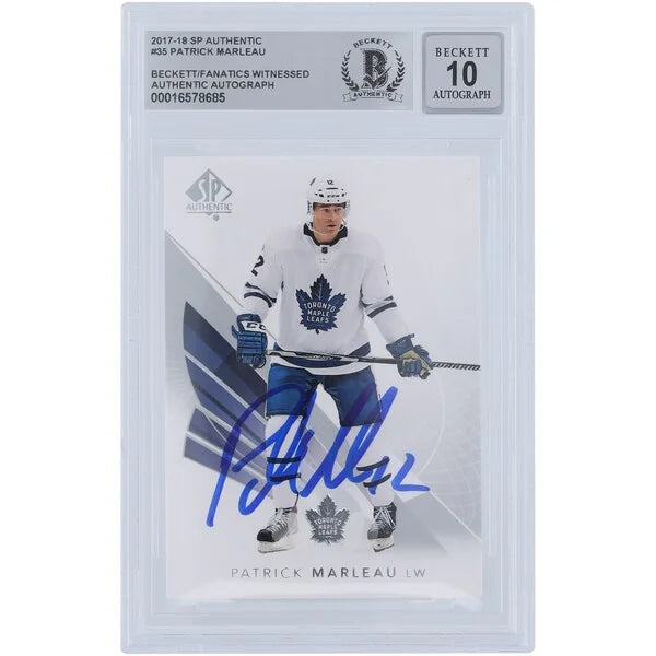 Patrick Marleau Signed 2017-18 Upper Deck SP Authentic #35 | Beckett 10