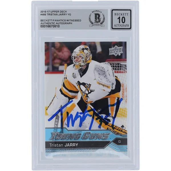 Tristan Jarry Signed 2016-17 Upper Deck Young Guns #466 | Rookie Card
