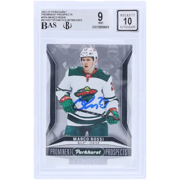 Marco Rossi Signed 2022-23 Upper Deck Parkhurst Rookie Card | Beckett 9