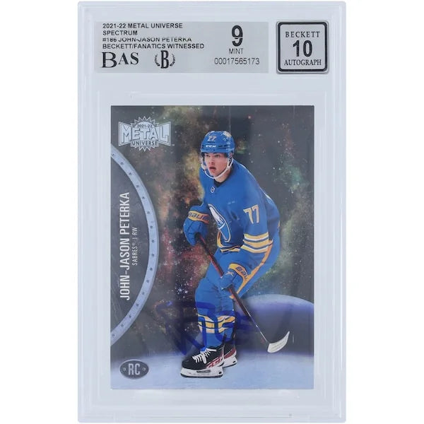 JJ Peterka Signed 2021-22 Skybox Metal Universe Rookie #186 Card | Graded 9