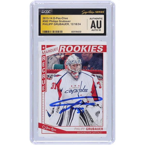 Philipp Grubauer Signed 2013-14 Upper Deck O-Pee-Chee #562 Rookie Card | CGC Authenticated