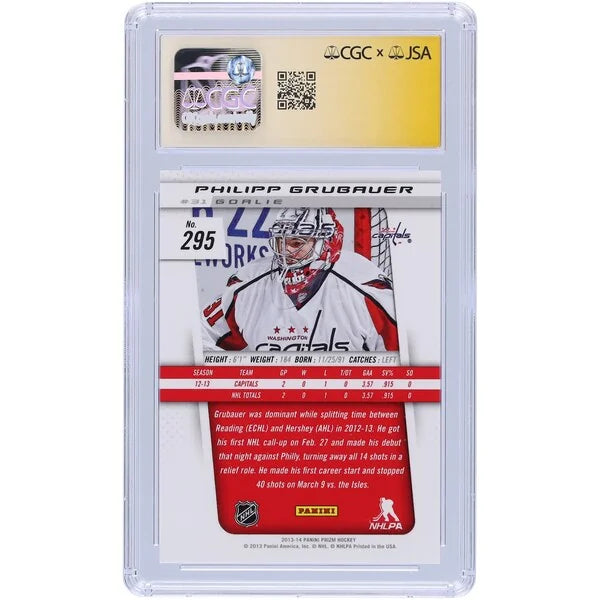 Philipp Grubauer Signed 2013-14 Panini Prizm Rookie Card #295 | CGC Authenticated 9