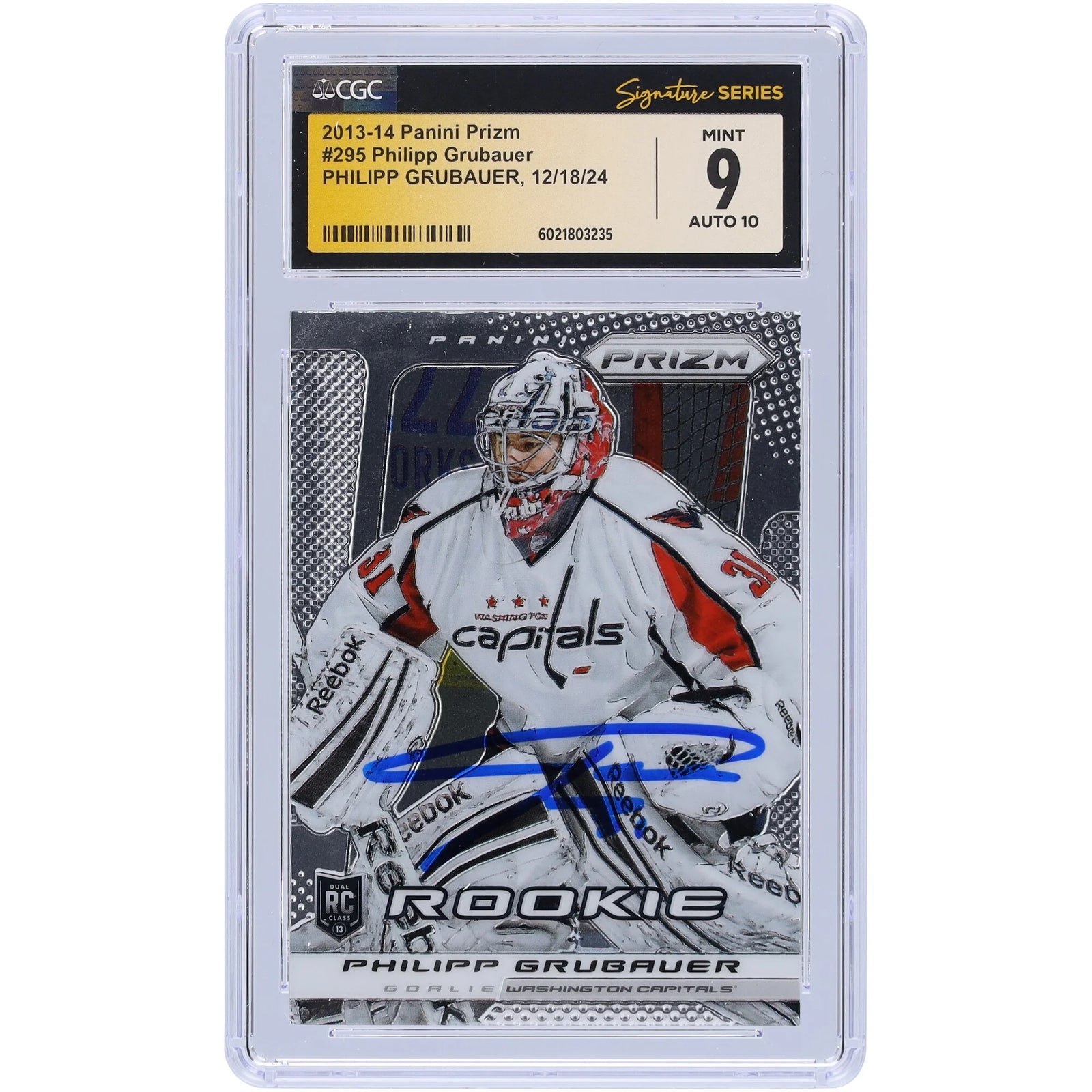 Philipp Grubauer Signed 2013-14 Panini Prizm Rookie Card #295 | CGC Authenticated 9