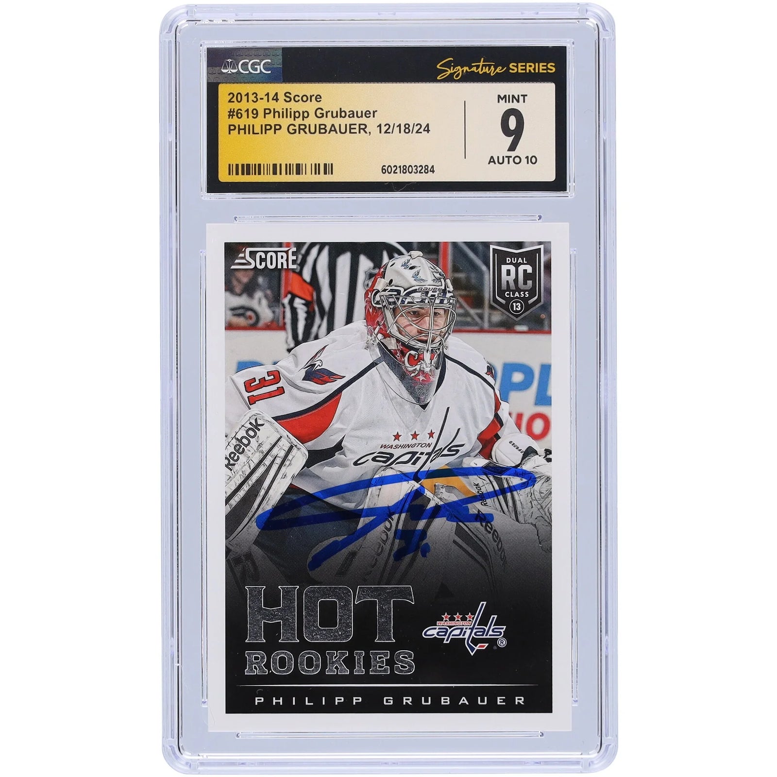 Philipp Grubauer Signed 2013-14 Panini Score #619 Rookie Card | CGC 9