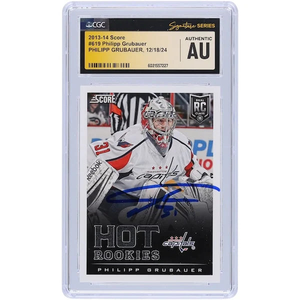 Philipp Grubauer Signed 2013-14 Panini Score #619 Rookie Card | CGC Authenticated