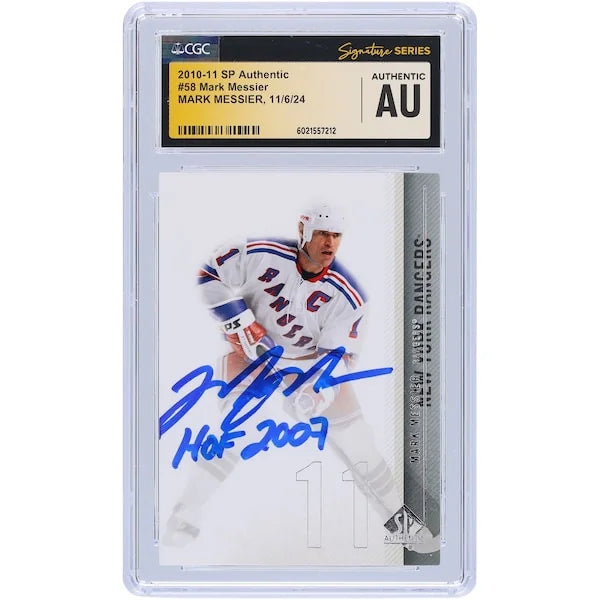 Mark Messier Signed 2010-11 Upper Deck SP Authentic #58 Card | HOF 2007 Inscription
