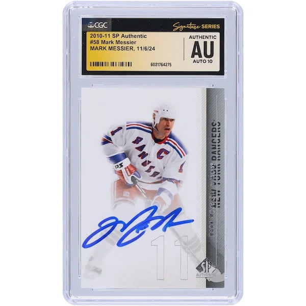 Mark Messier Signed 2010-11 Upper Deck SP Authentic #58 Card | CGC Grade 10