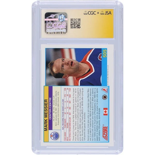 Mark Messier Signed 1991-92 Score Canadian #505 | CGC Auto 10