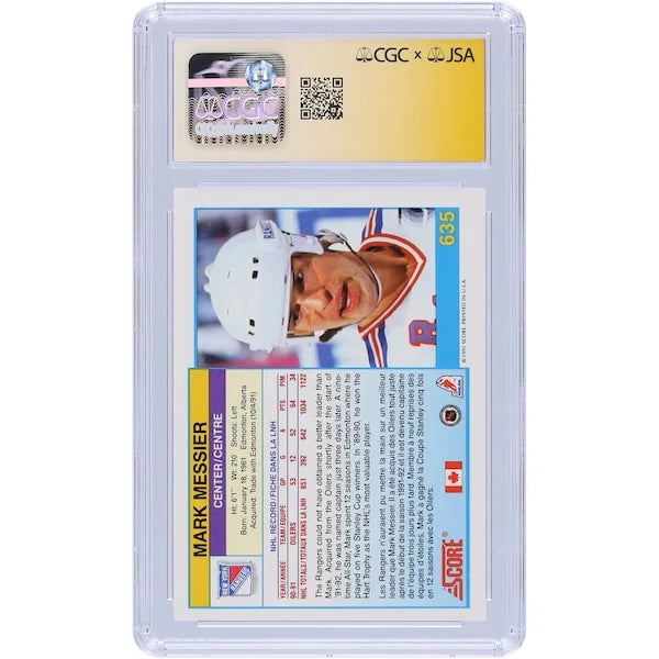 Mark Messier Signed 1991-92 Score Canadian Bilingual #635 Card | CGC Authenticated