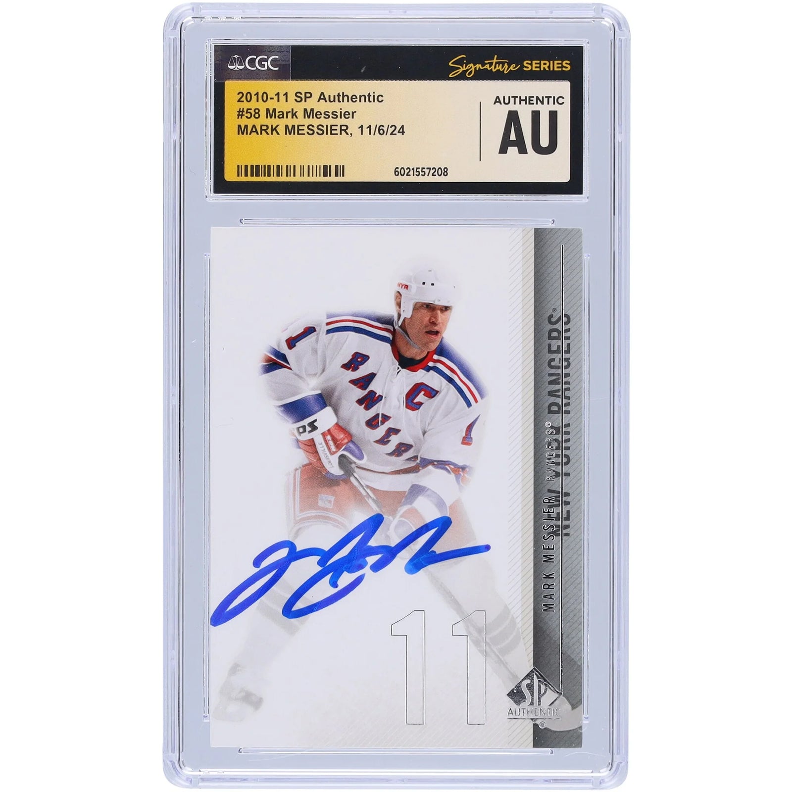 Mark Messier Signed 2010-11 Upper Deck SP Authentic #58 Card | Rangers