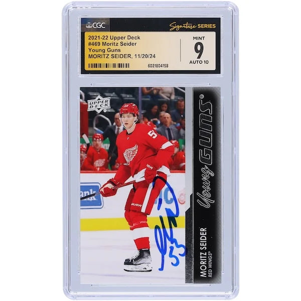 Moritz Seider Signed 2021-22 Upper Deck Young Guns #469 | CGC Authenticated