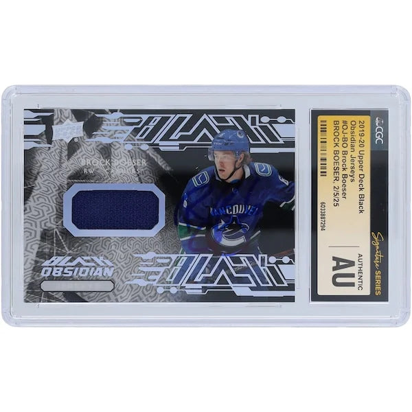Brock Boeser Signed 2019-20 Upper Deck Black Obsidian Card | CGC Authenticated