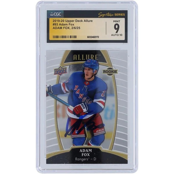Adam Fox Signed 2019-20 Upper Deck Allure #93 Rookie Card | CGC 9