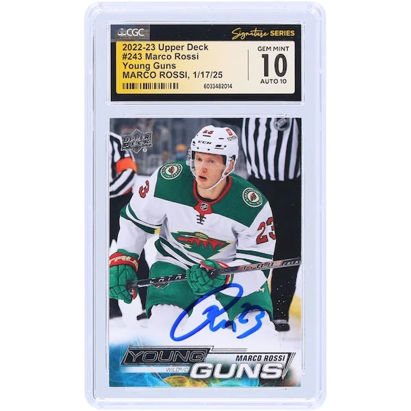 Marco Rossi Signed 2022-23 Upper Deck Young Guns #243 Rookie Card | CGC Authenticated