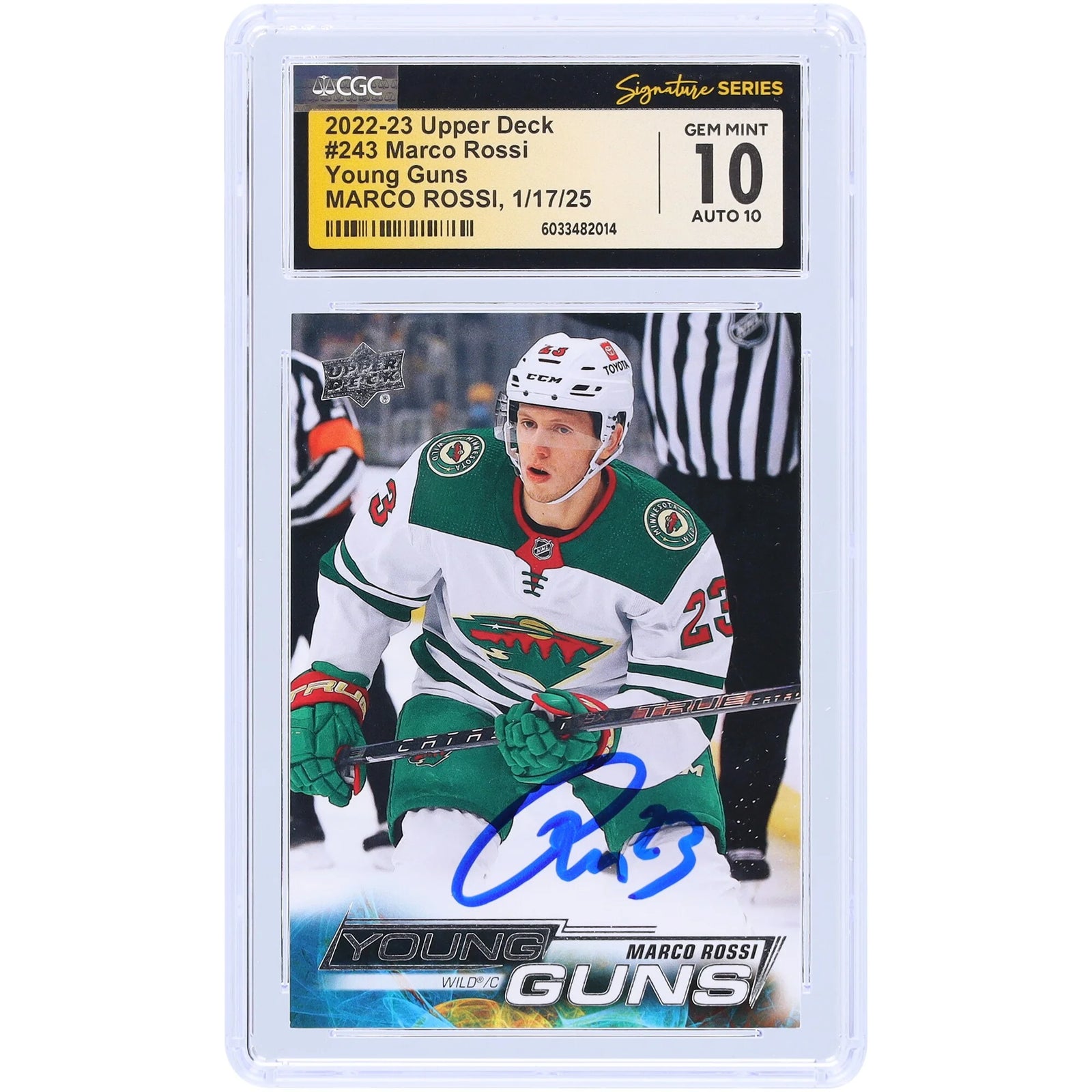 Marco Rossi Signed 2022-23 Upper Deck Young Guns #243 Rookie Card | CGC Authenticated