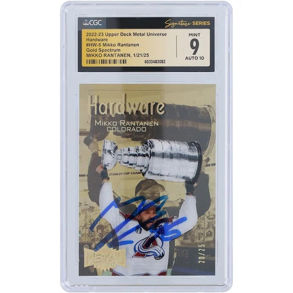 Mikko Rantanen Signed 2022-23 Upper Deck Metal Universe Card | CGC 9