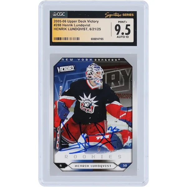 Henrik Lundqvist Signed 2005-06 Upper Deck Victory Rookies #288 | CGC 9.5