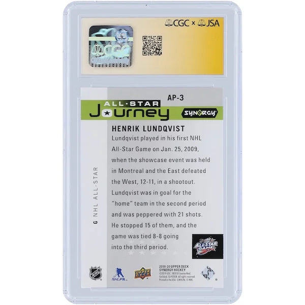 Henrik Lundqvist Signed 2019-20 Upper Deck Synergy Card | CGC 9/10