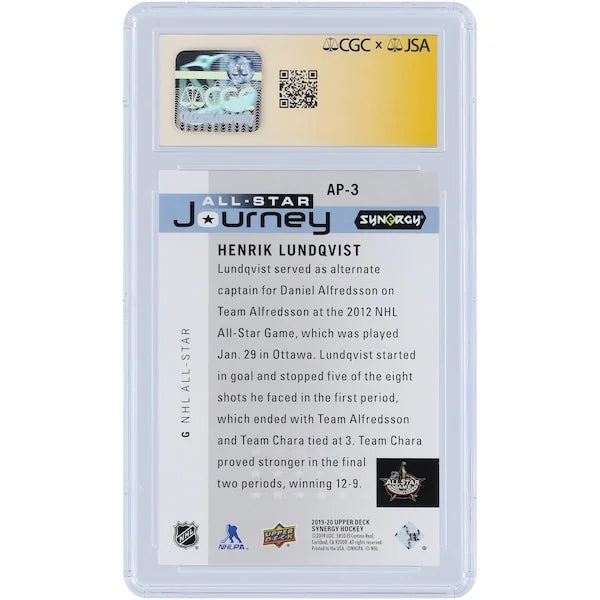 Henrik Lundqvist Signed 2019-20 Upper Deck Synergy Card | CGC 9/10
