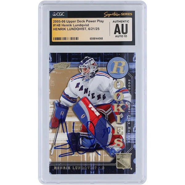 Henrik Lundqvist Signed 2005-06 Upper Deck Power Play Rookies #148 | CGC Graded