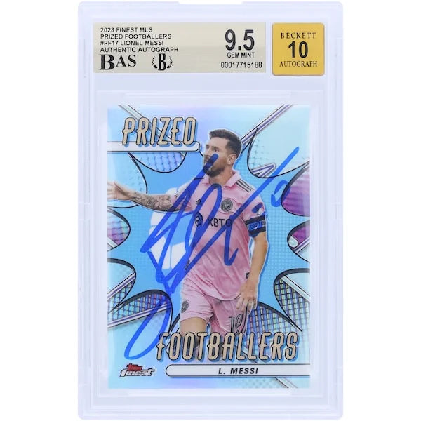 Lionel Messi Signed 2023 Topps Finest MLS #PF-17 | Graded 9.5